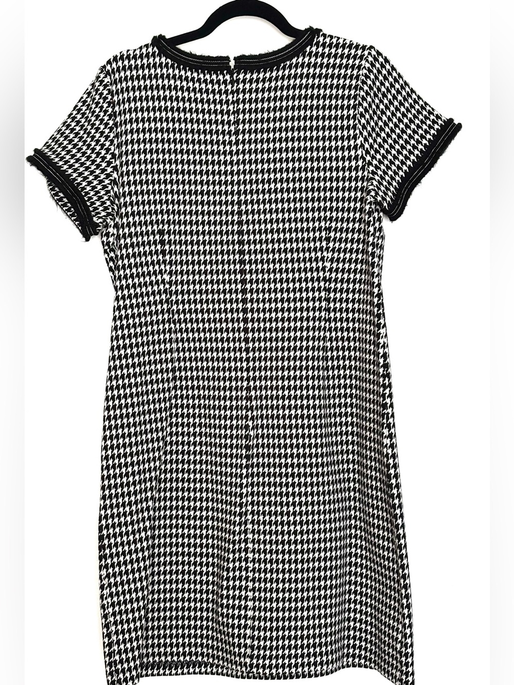 Talbots A-Line Ponte Dress Bold Houndstooth Size 14 - Picture 2 of 4